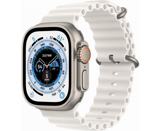Apple Watch Ultra GPS + Cellular, 49mm Titanium Case with White Ocean Band,Model A2684