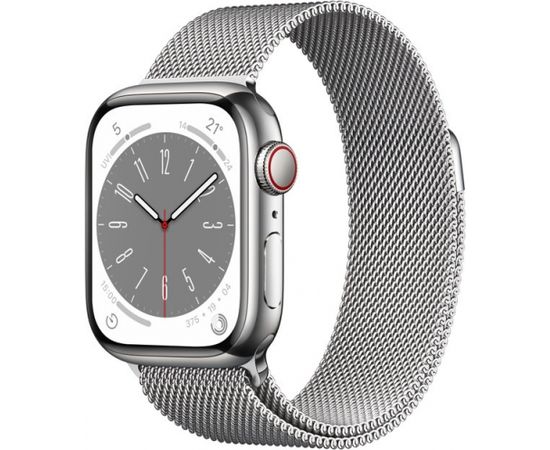 Apple Watch 8 GPS + Cellular 41mm Stainless Steel Milanese Loop, silver (MNJ83EL/A)