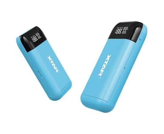 XTAR PB2S blue battery charger / power bank to Li-ion 18650 / 20700 / 21700