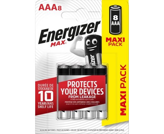 ENERGIZER BATTERIES MAX AAA LR03 8 PCS OLD