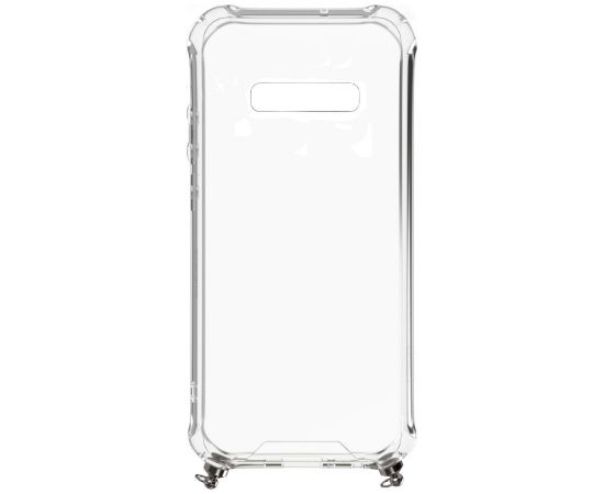 Evelatus  
       Samsung  
       Galaxy S10 Silicone TPU Transparent with Necklace Strap 
     Silver