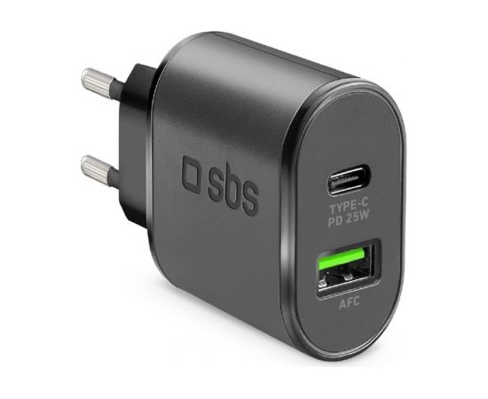 Unknown Travel Charger USB Type-C PD 25W USB AFC By SBS Black