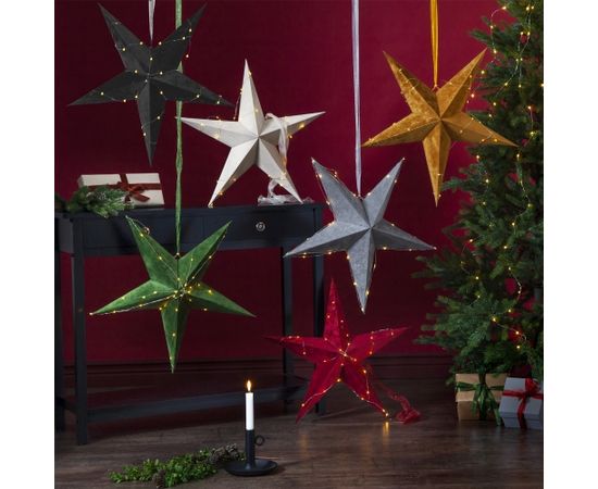 Paper star VELVET D60cm, grey