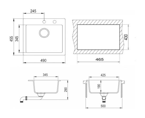 Sink Teka Clivo 50 B-TQ aluminium