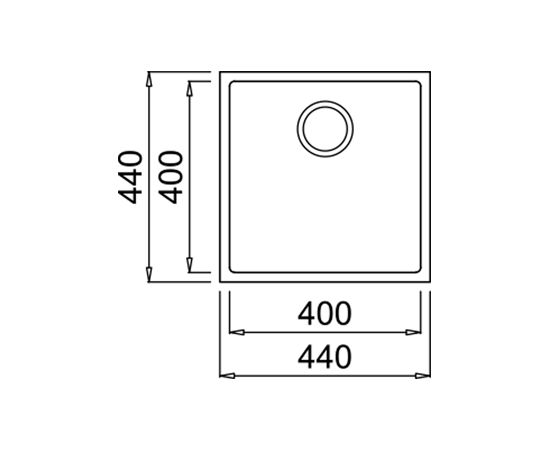 Sink Teka Square 40.40TG black