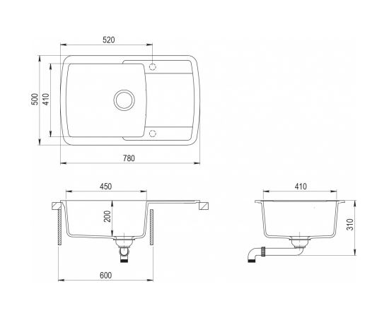 Teka Liva 60 S-TQ onyks sink