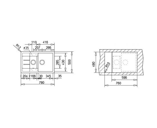 Sink Teka Astral 60B-TG, topaz beige