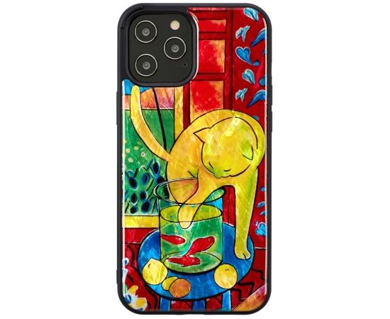 iKins case for Apple iPhone 12 Pro Max cat with red fish