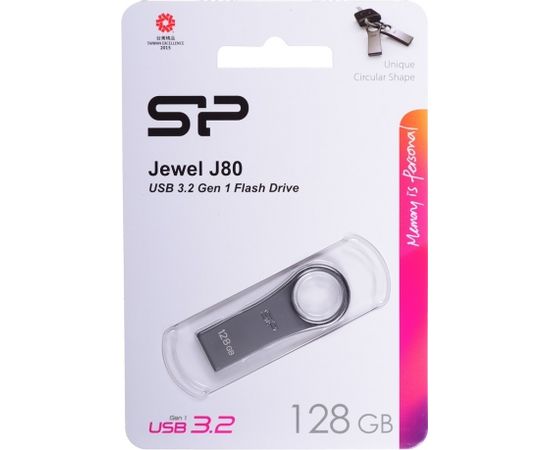 Silicon Power Jewel J80 USB flash drive 128 GB USB Type-A 3.2 Gen 1 (3.1 Gen 1) Titanium