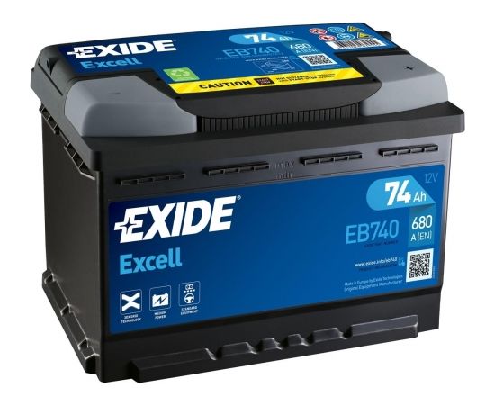 Exide Excell EB740 12V 74Ah 680A 278x175x190 EB740