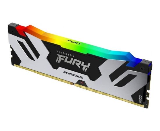 Kingston DDR5 16GB 6400 - CL - 32 - Dual-Kit - DIMM - KF564C32RSA-16, fury renegade silver RGB, black/silver