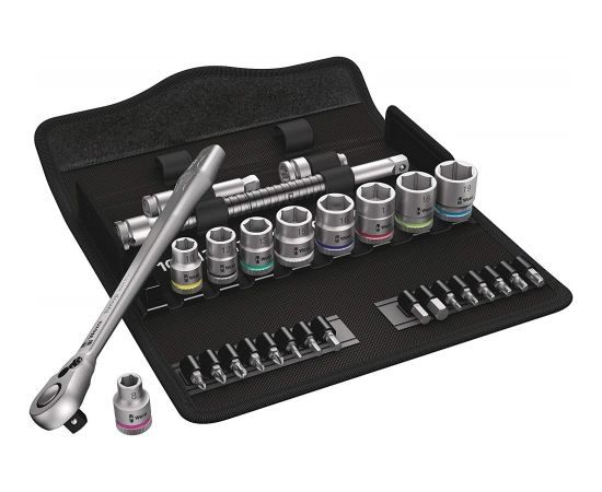 Wera Cyclops Metal Ratchet Set 8100 SB8 - 3/8 - Tool Set - black / silver - 29-piece - with reversible ratchet