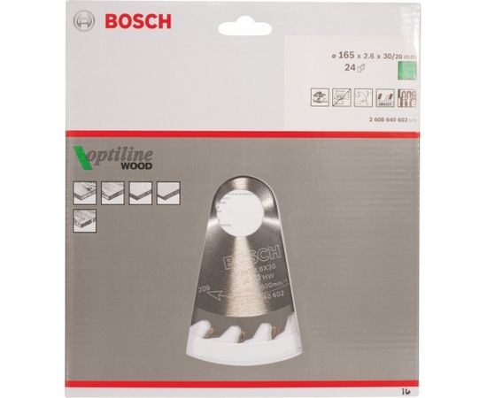 Bosch Circular Saw Blade Optiline 165x30