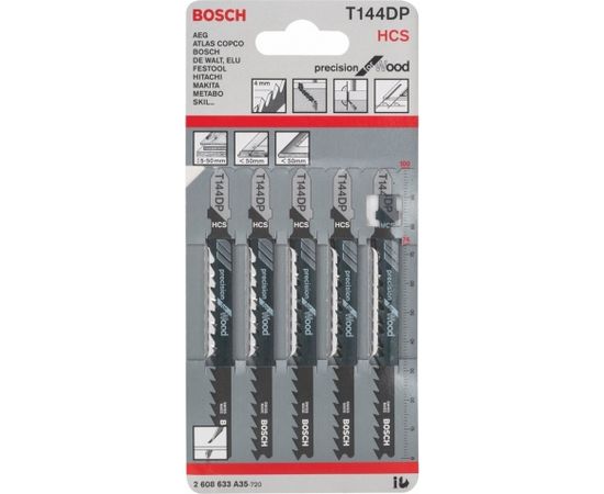 Bosch Jigsaw blade T144DP - 5 pieces black