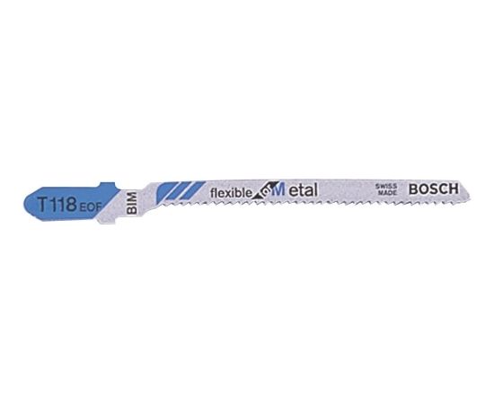 Bosch Jigsaw Blade T 118 EOF Flexible for Metal, 83mm (5 pieces)