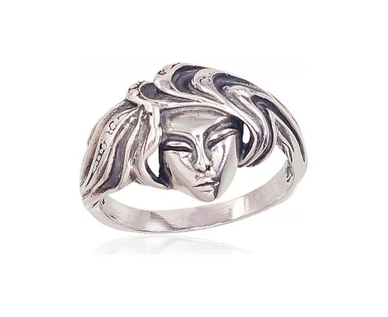 Серебряное кольцо #2101562(POx-Bk), Серебро 925°, оксид (покрытие), Размер: 20, 5.5 гр.