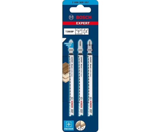 Bosch Expert jigsaw blade T 308 BP Wood 2-side clean, 3 pieces