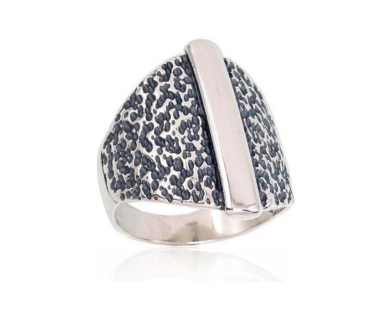 Серебряное кольцо #2101674(POx-Bk), Серебро 925°, оксид (покрытие), Размер: 17.5, 5.7 гр.