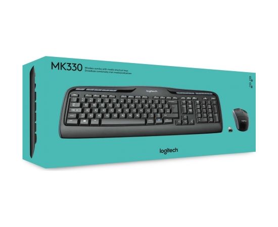 Logitech Wireless Combo MK330 keyboard Mouse included USB QWERTY US International Black