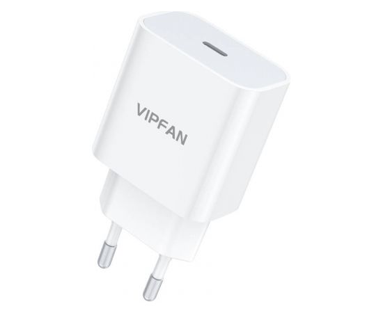 Vipfan E04 wall charger, USB-C, 20W, QC 3.0 + Lightning cable (white)