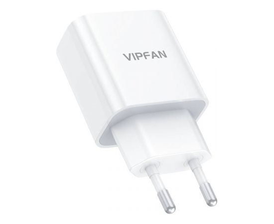 Vipfan E04 wall charger, USB-C, 20W, QC 3.0 + Lightning cable (white)