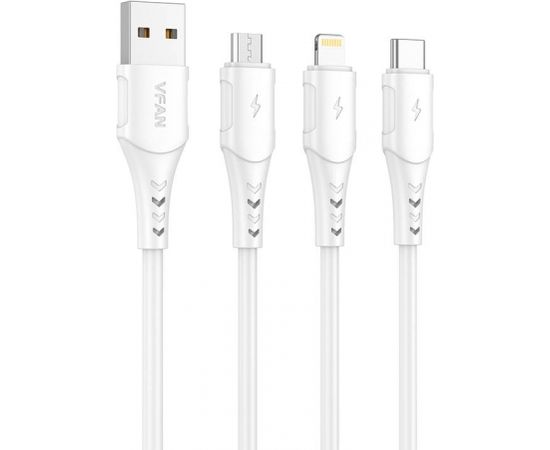 USB to Micro USB cable Vipfan Colorful X12, 3A, 1m (white)