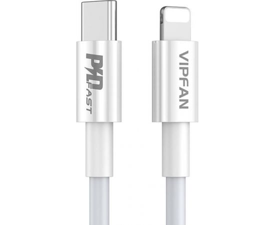 Vipfan P01 USB-C do Lightning Cable, 3A, PD, 1m (white)