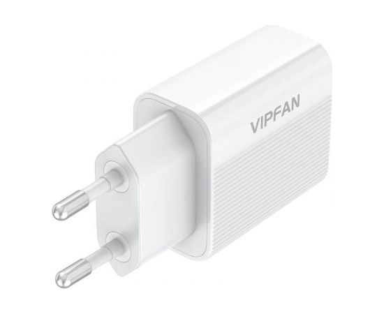 Vipfan E01 mains charger, 1x USB, 2.4A + Micro USB cable (white)