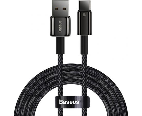 Baseus Tungsten Gold Cable USB to USB-C, 100W, 2m (black)