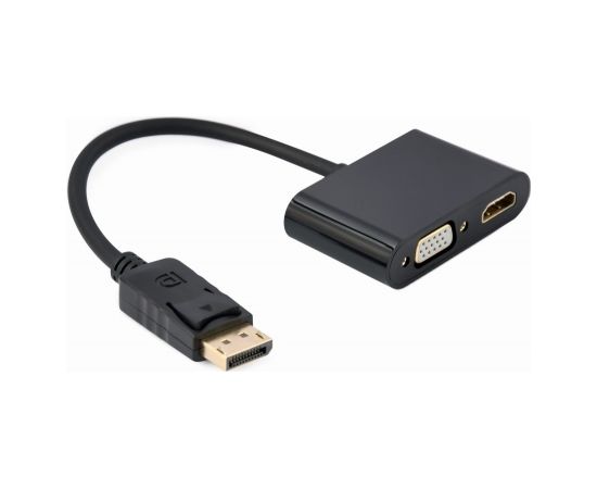 Gembird A-DPM-HDMIFVGAF-01 DisplayPort male to HDMI female + VGA female adapter cable, black