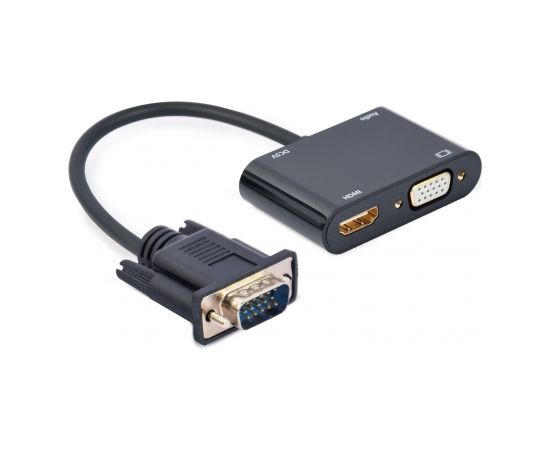 Gembird A-VGA-HDMI-02 video cable adapter 0.15 m HDMI + VGA (D-Sub) VGA (D-Sub) Black