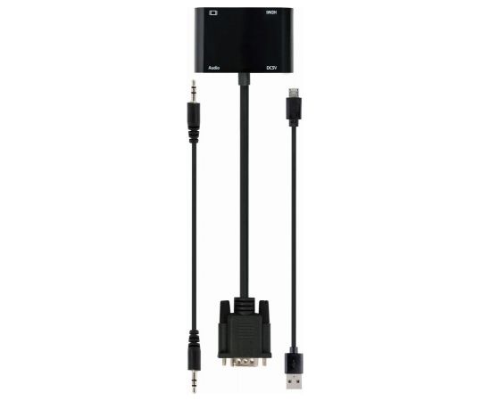 Gembird A-VGA-HDMI-02 video cable adapter 0.15 m HDMI + VGA (D-Sub) VGA (D-Sub) Black