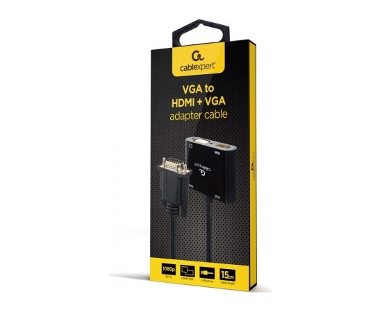 Gembird A-VGA-HDMI-02 video cable adapter 0.15 m HDMI + VGA (D-Sub) VGA (D-Sub) Black