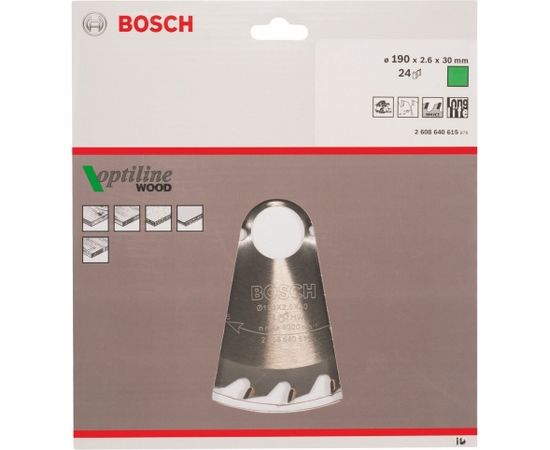 Bosch Circular Saw Blade Optiline 190x30