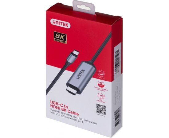 UNITEK CABLE ADAPTER USB-C - HDMI 2.1 8K 60HZ 1,8M