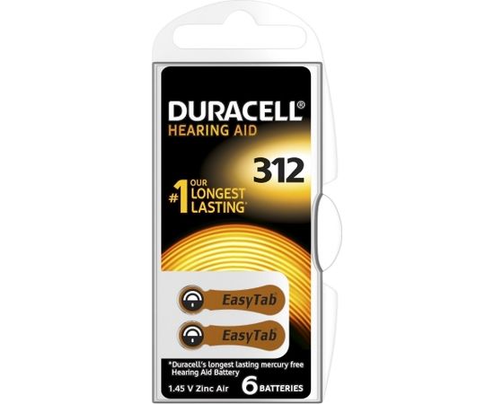 Duracell Zinc Air Hearing Aid 312 1.4V for hearing aids