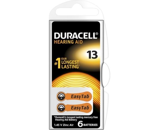 Duracell Zinc Air Hearing Aid 13 1.4V for hearing aids