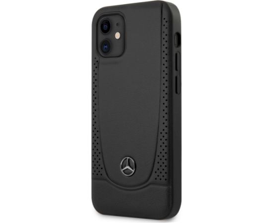 3MK Mercedes MEHCP12SARMBK Leather Urban Cover Ādas Aizsargapvalks Apple iPhone 12 Mini Melns