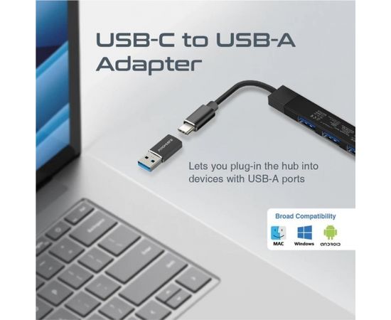 PROMATE LiteHub-4 USB-C Hub 3x USB 2.0 / 1x USB 3.0