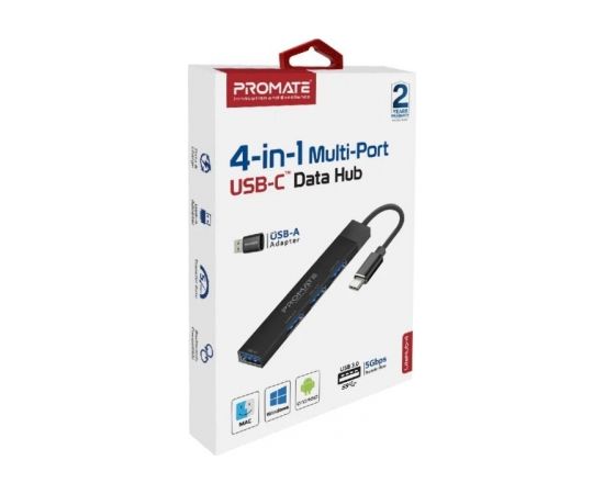 PROMATE LiteHub-4 USB-C Hub 3x USB 2.0 / 1x USB 3.0