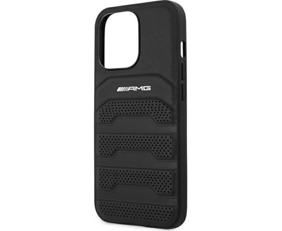 3MK AMG AMHCP13LGSEBK Back Case Aizmugurējais Ādas Apvalks Telefonam Apple iPhone 13 Pro Melns