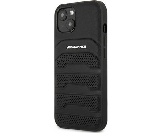 3MK AMG AMHCP13SGSEBK Back Case Aizmugurējais Ādas Apvalks Telefonam Apple iPhone 13 Mini Melns