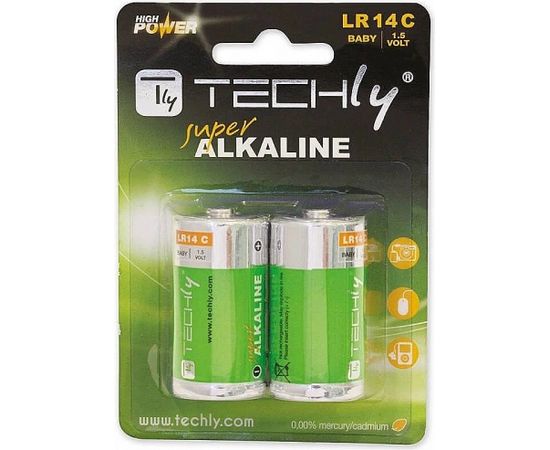 TECHLY 307049 Techly Alkaline batteries 1.5V C R14 2 pcs