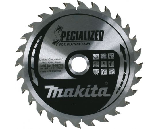 Griešanas disks kokam Makita; 165x2,2x20,0 mm; Z28; 23°