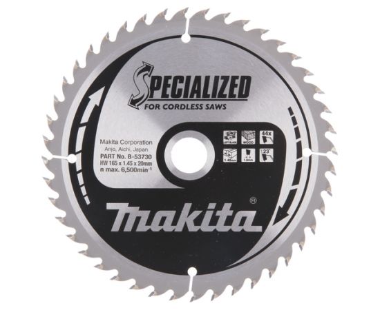 Griešanas disks kokam Makita; 165x2x20,0 mm; Z44; 18°