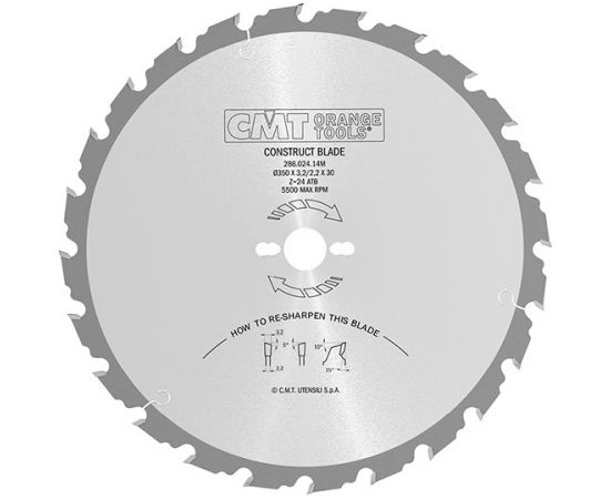 Griešanas disks kokam CMT 286; 300x3,2x30; Z48; 15°