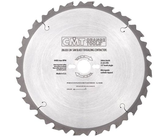 Griešanas disks kokam CMT 286; 300x2,8x30,0 mm; Z20; 15°