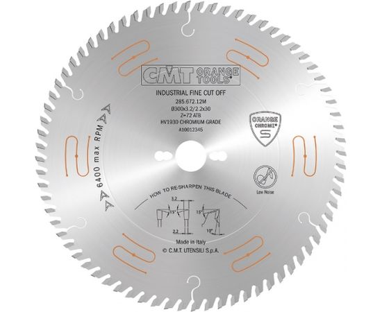 Griešanas disks kokam CMT 285; 350x3.5x30; Z108; 5°