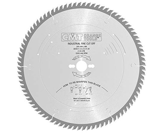 Griešanas disks kokam CMT 285; 350x3,5x30; Z84; 10°