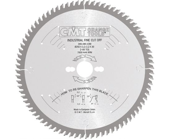 Griešanas disks kokam CMT 285; 200x3.2x30; Z64; 5°